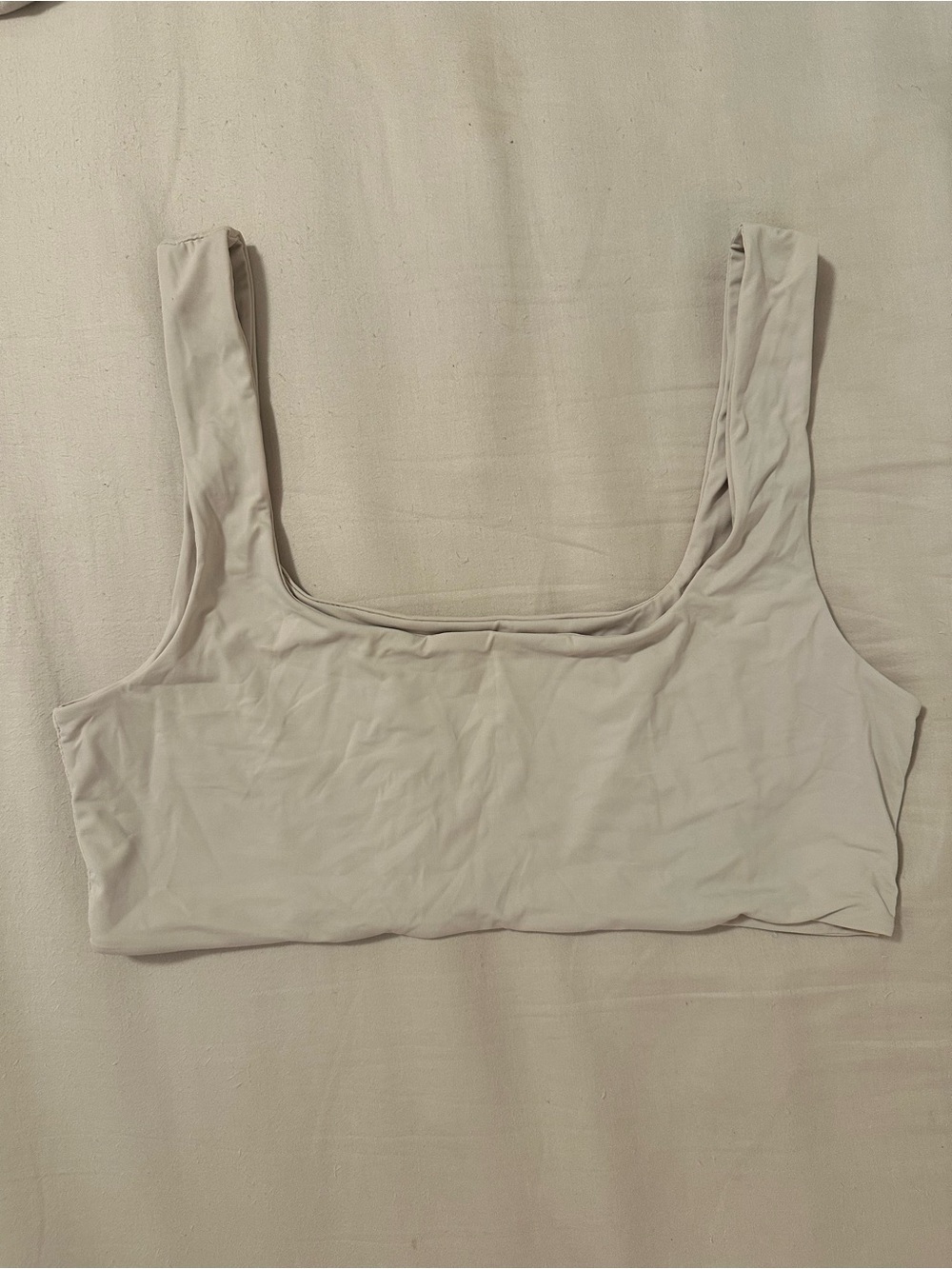 Riot Swim Basic Scoop Neck Bralette Tank Top Light Beige - SIZE MEDIUM
